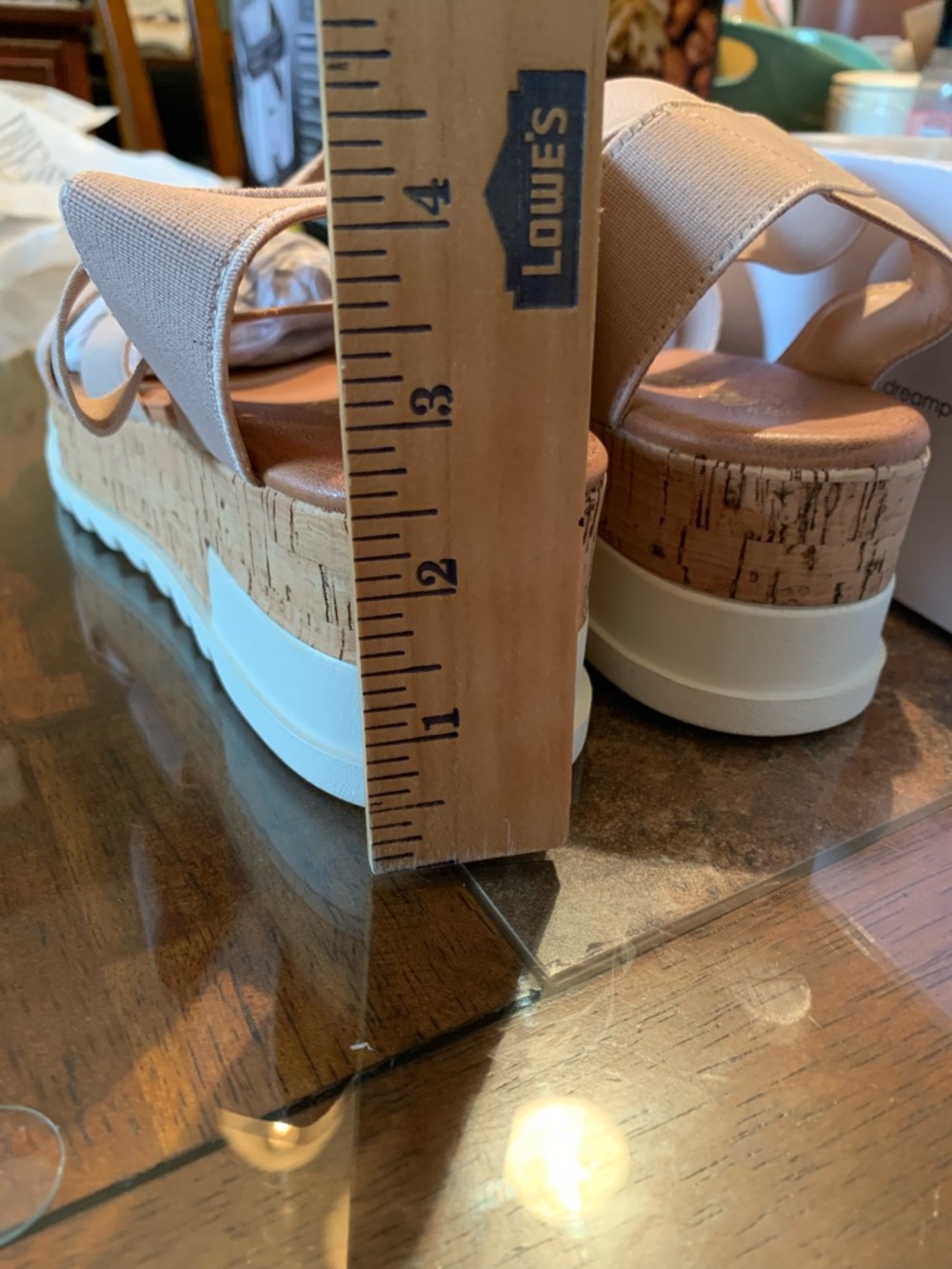 Stretch-Strap Platform Sandals in Nude - Picture 4 of 8